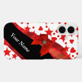 かわいらしガーリーパーソナライズされた赤と白 Case-Mate iPhoneケース (裏面 (横))