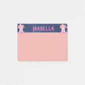 かわいらしガーリー名パーソナライズされた付き猫 ポストイット (正面)