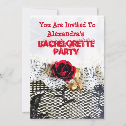 かわいらしガーリー結婚バチェロレッテ 招待状 (正面)