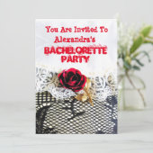 かわいらしガーリー結婚バチェロレッテ 招待状 (スタンド正面)