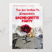 かわいらしガーリー結婚バチェロレッテ 招待状 (正面/裏面)