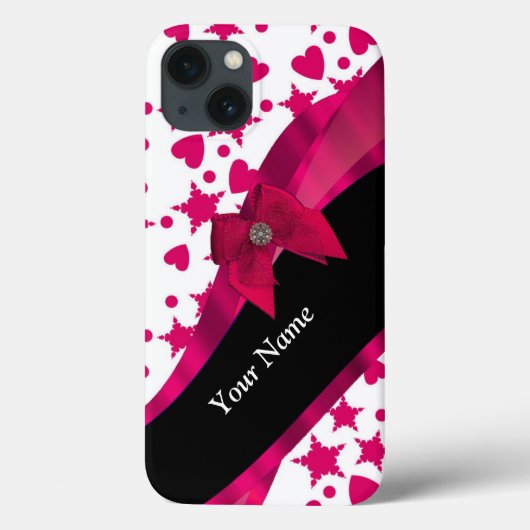 かわいらしガーリー赤と白パターン（の模様が）あるグラム Case-Mate iPhoneケース (裏面)