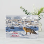 かわいらしキツネスノーフォトクリスマスフラット シーズンカード (スタンド正面)