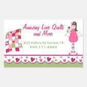 かわいらしキルティングビジネスカスタムステッカー 長方形シール (正面)