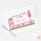 かわいらしキルティングビジネスカスタムステッカー 長方形シール (封筒)