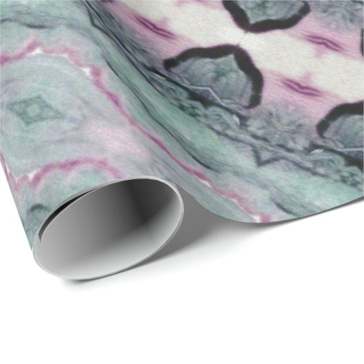 かわいらしギフトWrpのパターン（の模様が）あるティール（緑がかった色）緑 ラッピングペーパー (ロールコーナー)