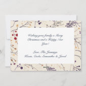 かわいらしクリスマスの葉とベビー写真 シーズンカード (裏面)