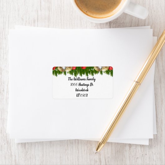 かわいらしクリスマスオーナメント差出人住所ラベル ラベル (インサイチュ)