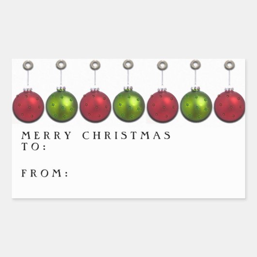 かわいらしクリスマスギフトタグ 長方形シール (正面)