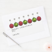 かわいらしクリスマスギフトタグ 長方形シール (封筒)