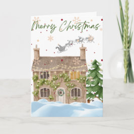 かわいらしクリスマススノーイハウス カード