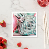 かわいらしクリスマスツリーオーナメントホリデーデコール スタンダードカクテルナプキン (インサイチュ)