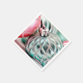 かわいらしクリスマスツリーオーナメントホリデーデコール スタンダードカクテルナプキン (角)