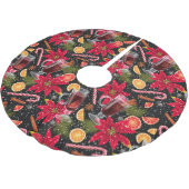 かわいらしクリスマスパターンつや消しポリエステルの木S ブラッシュドポリエステルツリースカート (アングル)