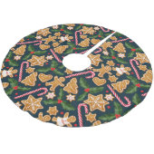 かわいらしクリスマスパターンつや消しポリエステルの木S ブラッシュドポリエステルツリースカート (アングル)