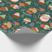 かわいらしクリスマスパターン包装紙 ラッピングペーパー (角)