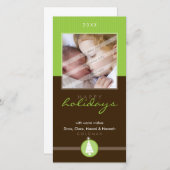 かわいらしクリスマスフォトカード:：ストリペッドステッチ6P シーズンカード (正面/裏面)