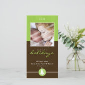 かわいらしクリスマスフォトカード:：ストリペッドステッチ6P シーズンカード (スタンド正面)