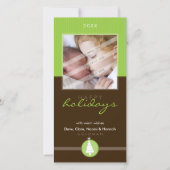 かわいらしクリスマスフォトカード:：ストリペッドステッチ6P シーズンカード (正面)