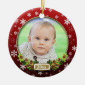 かわいらしクリスマスフォトフレーム セラミックオーナメント (正面)