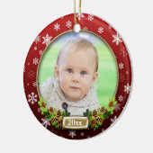 かわいらしクリスマスフォトフレーム セラミックオーナメント (左)