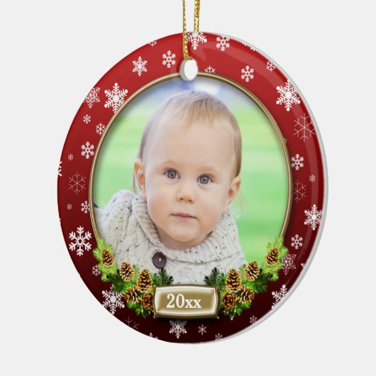 かわいらしクリスマスフォトフレーム セラミックオーナメント (左)