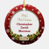 かわいらしクリスマスフォトフレーム セラミックオーナメント (裏面)