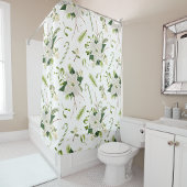 かわいらしクリスマスフローラ装飾的な目を引く シャワーカーテン