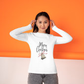 かわいらしクリスマスベルメリークリスマススクリプト文字 Tシャツ