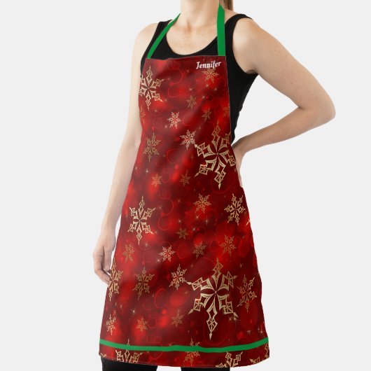かわいらしクリスマスホリデーホステスエプロン名前をカスタムする エプロン (インサイチュ)