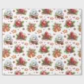 かわいらしクリスマス包装紙 ラッピングペーパー (フラット)