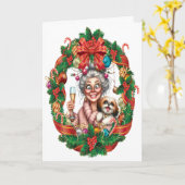 かわいらしクリスマス カード (黄色い花)