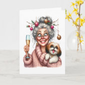 かわいらしクリスマス カード (黄色い花)