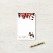 かわいらしクリスマス・ポニー、ポインセチア、リボン ポストイット (デスク上)