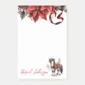 かわいらしクリスマス・ポニー、ポインセチア、リボン ポストイット (正面)