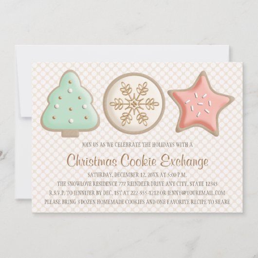 かわいらしクリスマスCOOKIEスワップ招待状 招待状 (正面)