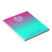 かわいらしグラデーションハート ノートパッド (アングル)