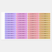 かわいらしグラデーション色コード付き星名防水 ラベル (シート)