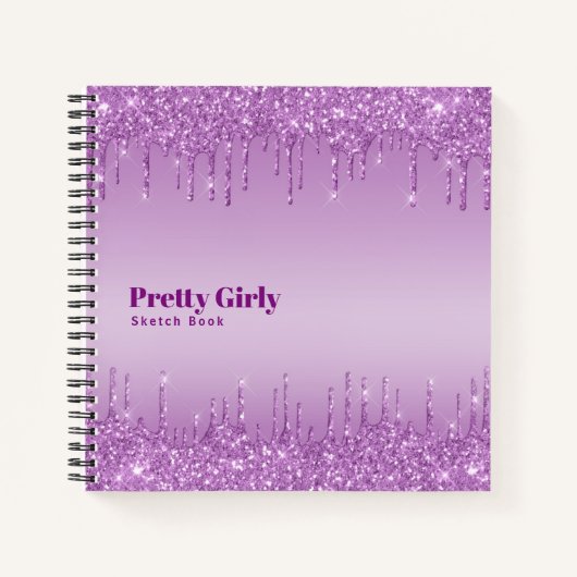 かわいらしグリッターグラムガーリースケッチブックドードルズノート ノートブック (正面)