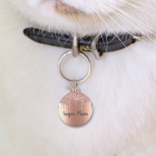 かわいらしグリッタードリップペットドッグキャッ失ったトId ペット　ネームタグ