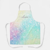 かわいらしグリッターホログラフィガーリーー虹色 エプロン (正面)