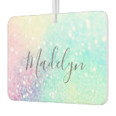 かわいらしグリッターホログラフィガーリーー虹色 カーエアーフレッシュナー (左)