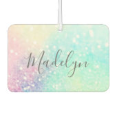 かわいらしグリッターホログラフィガーリーー虹色 カーエアーフレッシュナー (正面)