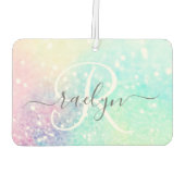 かわいらしグリッターホログラフィガーリーー虹色 カーエアーフレッシュナー (裏面)