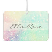 かわいらしグリッターホログラフィガーリーー虹色 カーエアーフレッシュナー (裏面)