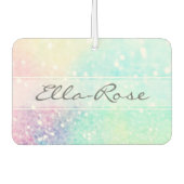 かわいらしグリッターホログラフィガーリーー虹色 カーエアーフレッシュナー (正面)