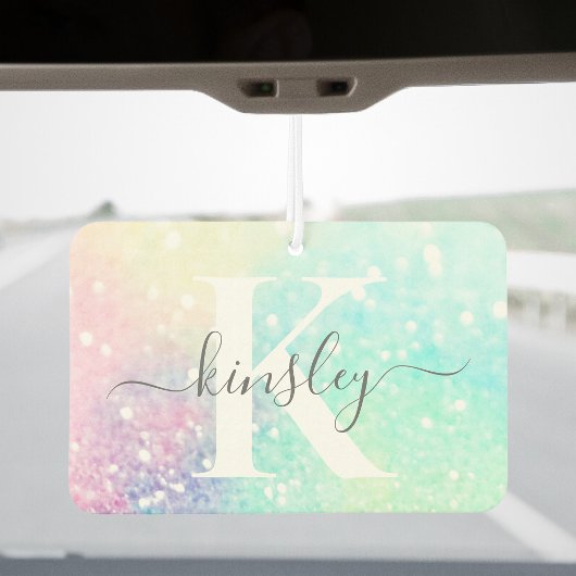 かわいらしグリッターホログラフィガーリーー虹色 カーエアーフレッシュナー