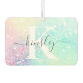 かわいらしグリッターホログラフィガーリーー虹色 カーエアーフレッシュナー (裏面)