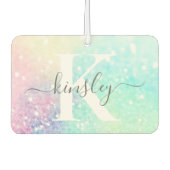 かわいらしグリッターホログラフィガーリーー虹色 カーエアーフレッシュナー (正面)