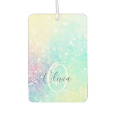 かわいらしグリッターホログラフィガーリーー虹色 カーエアーフレッシュナー (正面)